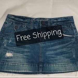 Jean Distressed Skirt